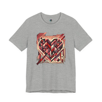 Cubist Heart T-Shirt – Modern Art Valentine's Day Graphic Tee