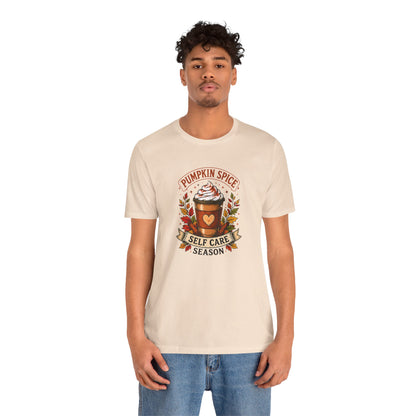 Pumpkin Spice Self Care Season T-Shirt – Funny Fall Coffee Tee