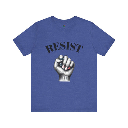 Resist Feminist Power Fist Tee – USA Flag Nails Protest Shirt - WhimSpin - https://whimspin.com