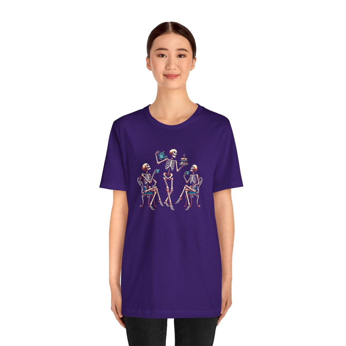 Skeleton Tea Party T-Shirt – Vintage Halloween Skeleton Tee
