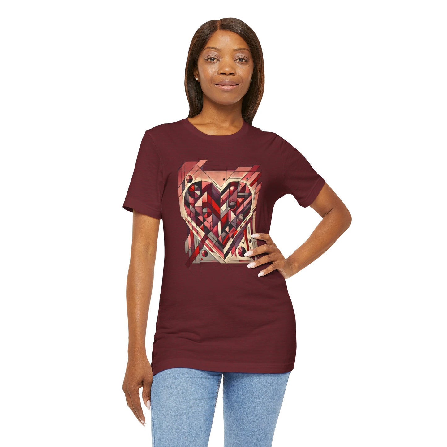 Cubist Heart T-Shirt – Modern Art Valentine's Day Graphic Tee