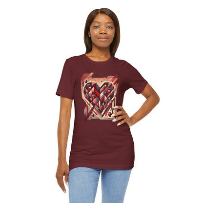 Cubist Heart T-Shirt – Modern Art Valentine's Day Graphic Tee