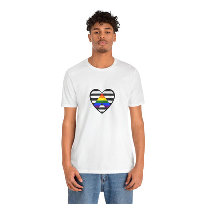 Ally Pride Flag Heart T-Shirt – Subtle LGBTQ+ Support Tee