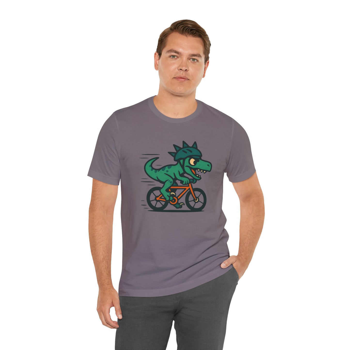 Velociraptor on a Bike T-Shirt – Funny Dino Velo Tee
