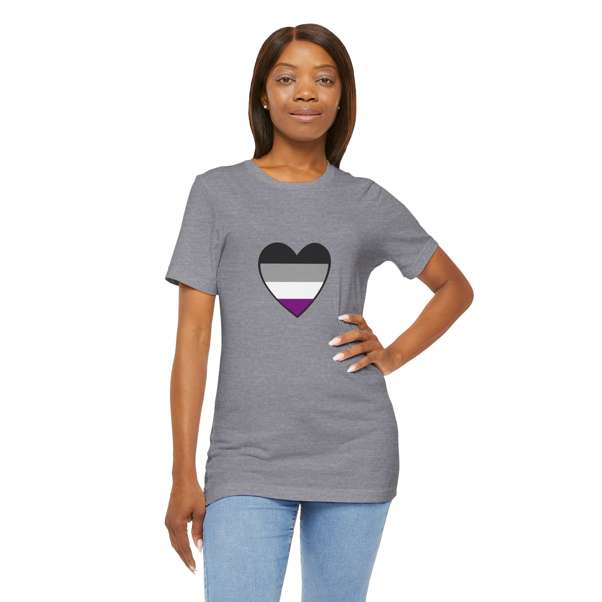 Asexual Pride Flag Heart T-Shirt – Ace Flag LGBTQ+ Graphic Tee - WhimSpin - https://whimspin.com