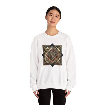 Art Deco Heart Sweatshirt – Romantic Valentine's Day Pullover