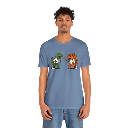 Dinosaur Fencing T-Shirt – T-Rex vs Stegosaurus Tee