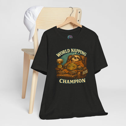 World Napping Champion T-Shirt – Funny Sloth Nap Tee