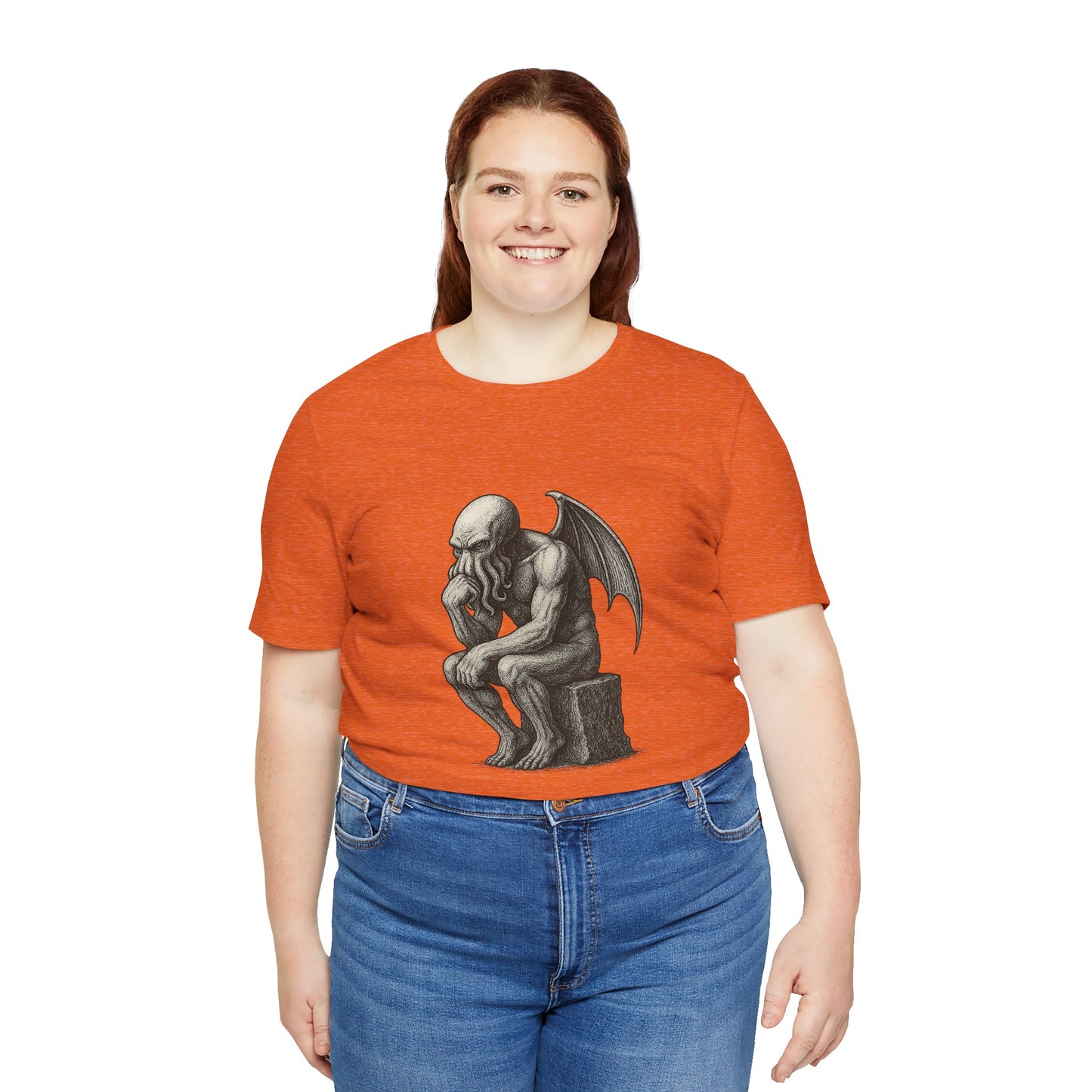 Cthulhu The Thinker Tee – Lovecraftian Parody Shirt