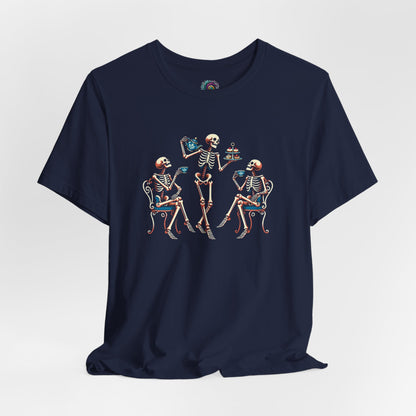 Skeleton Tea Party T-Shirt – Vintage Halloween Skeleton Tee