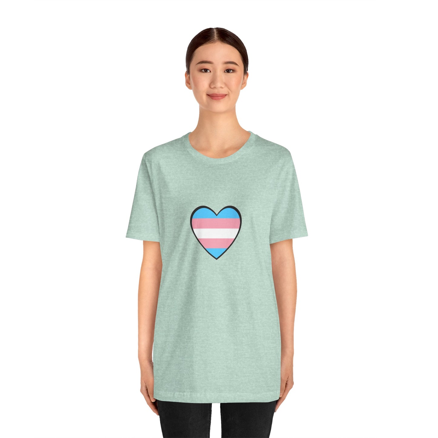 Transgender Flag Heart T-Shirt – LGBTQ+ Trans Flag Graphic Tee