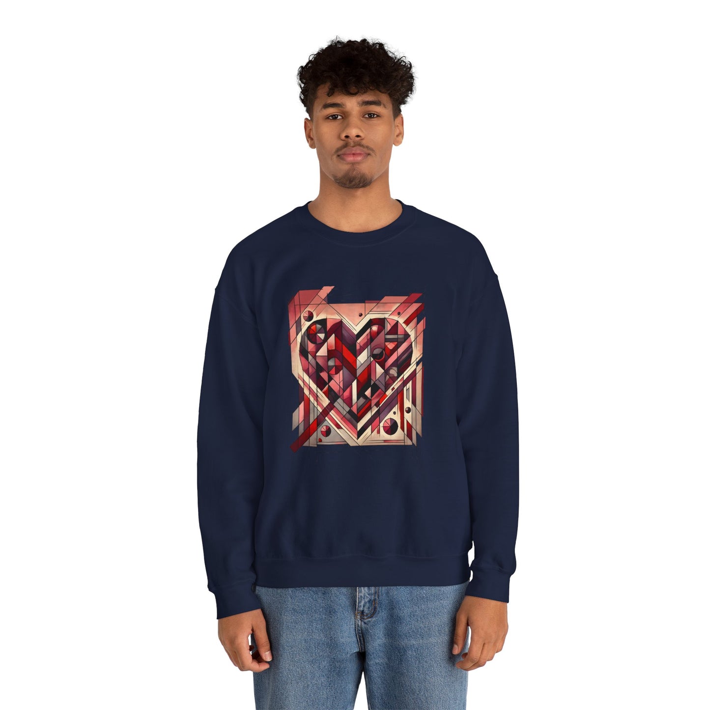 Cubist Heart Sweatshirt – Modern Art Valentine's Day Pullover