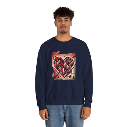 Cubist Heart Sweatshirt – Modern Art Valentine's Day Pullover
