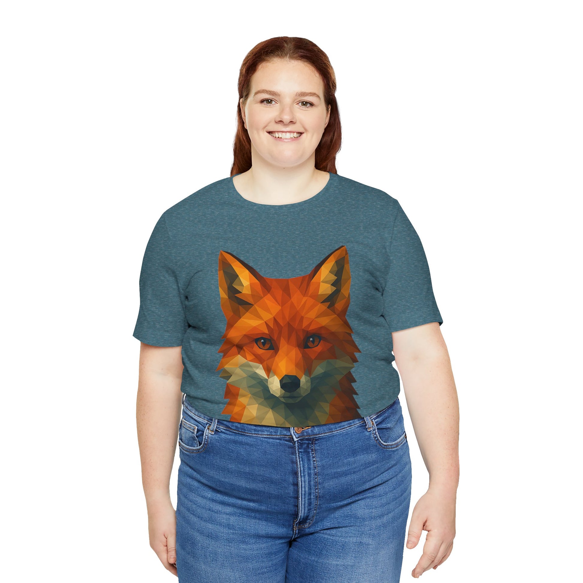 Geometric Fox T-Shirt – Polygon Animal Tee with Nature Vibes - WhimSpin - https://whimspin.com