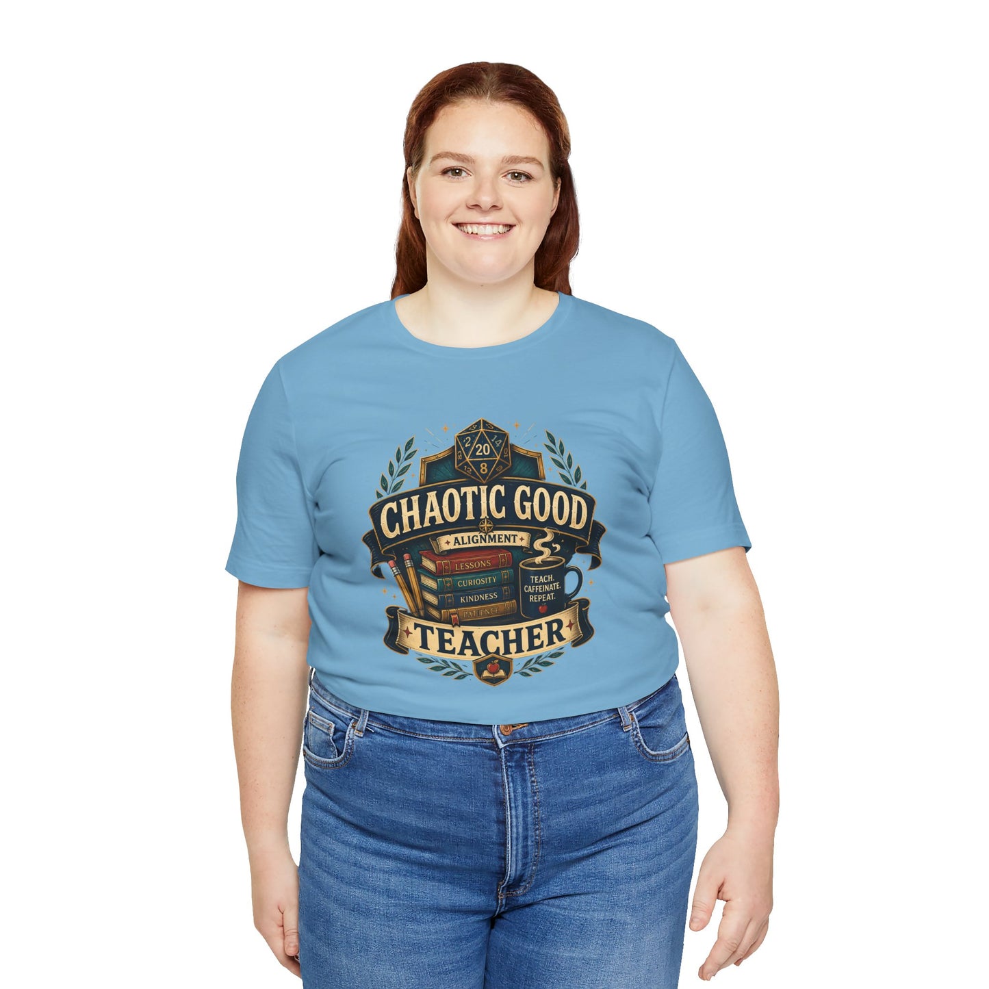 Chaotic Good Teacher T-Shirt – RPG Teacher Graphic Tee