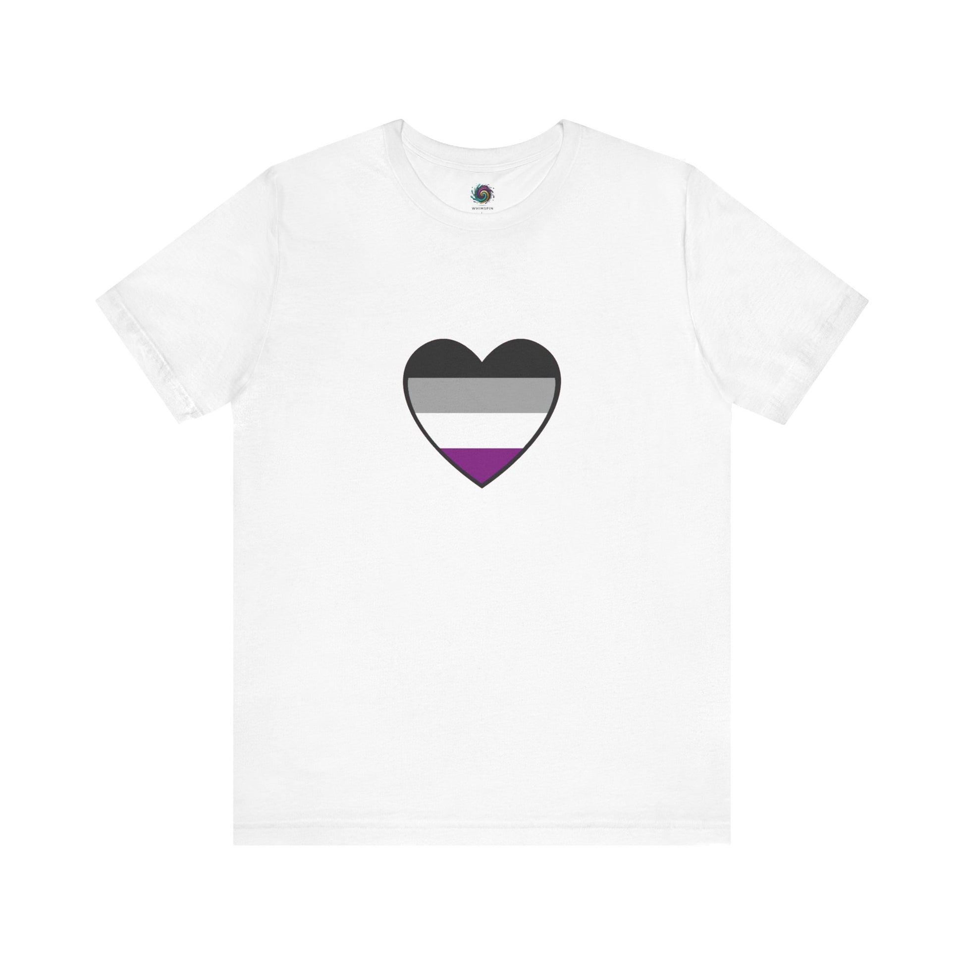 Asexual Pride Flag Heart T-Shirt – Ace Flag LGBTQ+ Graphic Tee - WhimSpin - https://whimspin.com