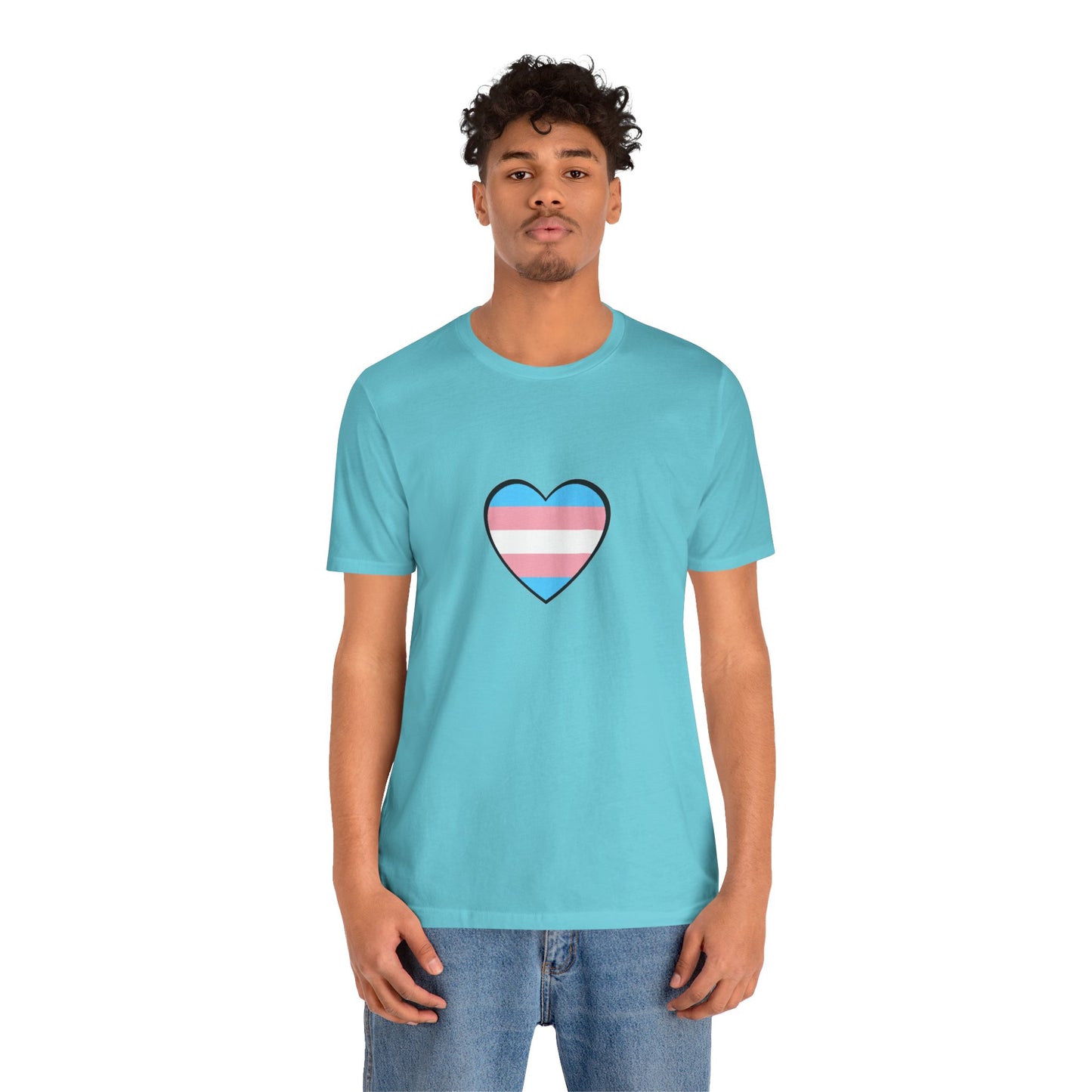 Transgender Flag Heart T-Shirt – LGBTQ+ Trans Flag Graphic Tee