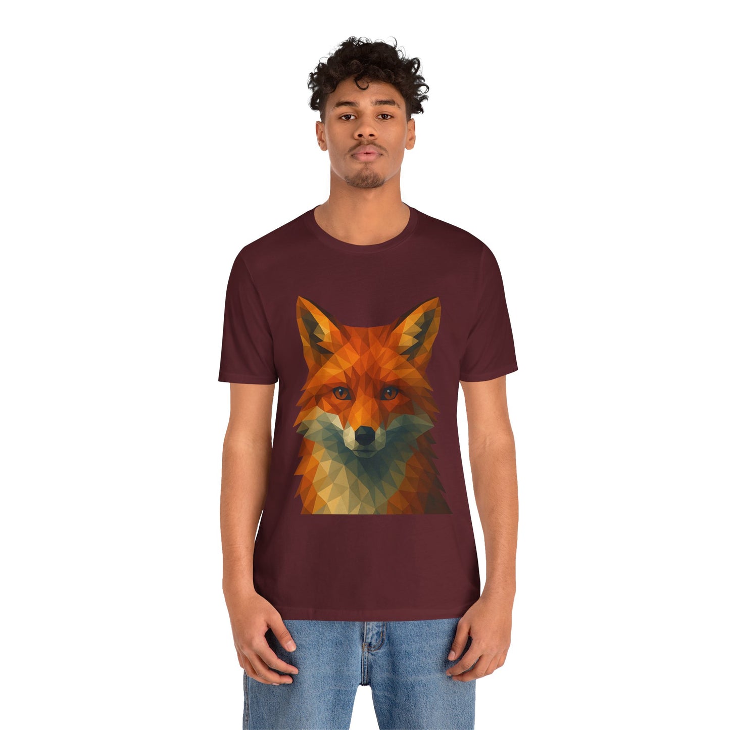 Geometric Fox T-Shirt – Polygon Animal Tee with Nature Vibes - WhimSpin - https://whimspin.com