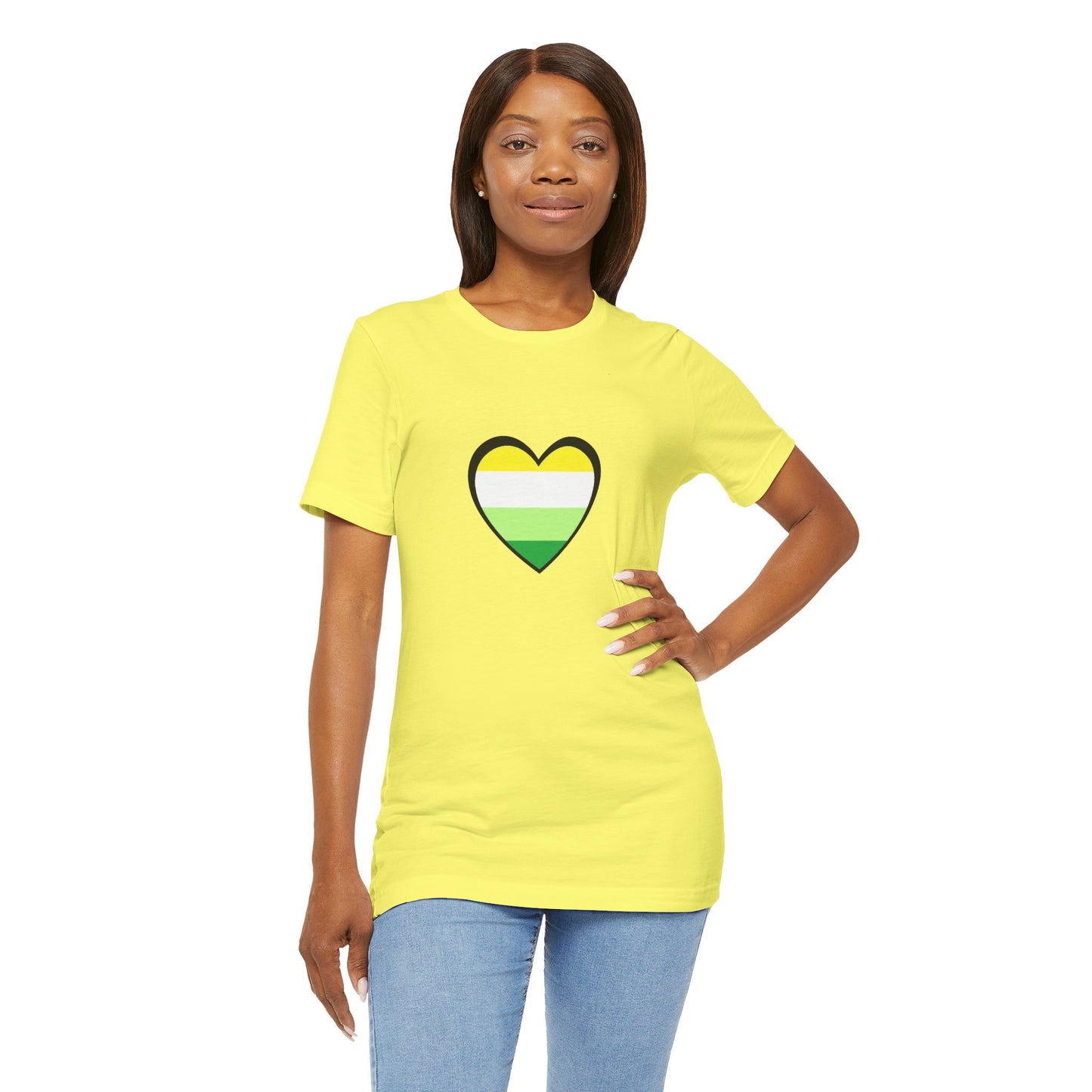 Gender Neutral Pride Flag Heart T-Shirt – Unisex LGBTQ+ Graphic Tee - WhimSpin - https://whimspin.com