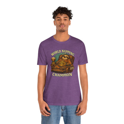 World Napping Champion T-Shirt – Funny Sloth Nap Tee