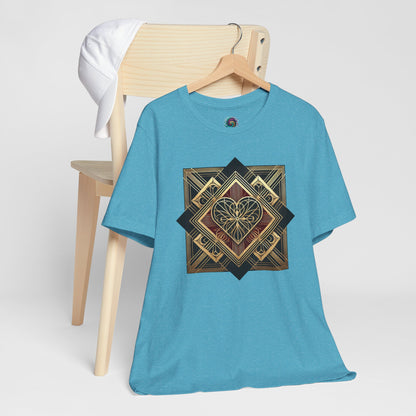 Art Deco Heart T-Shirt – Romantic Valentine's Day Graphic Tee