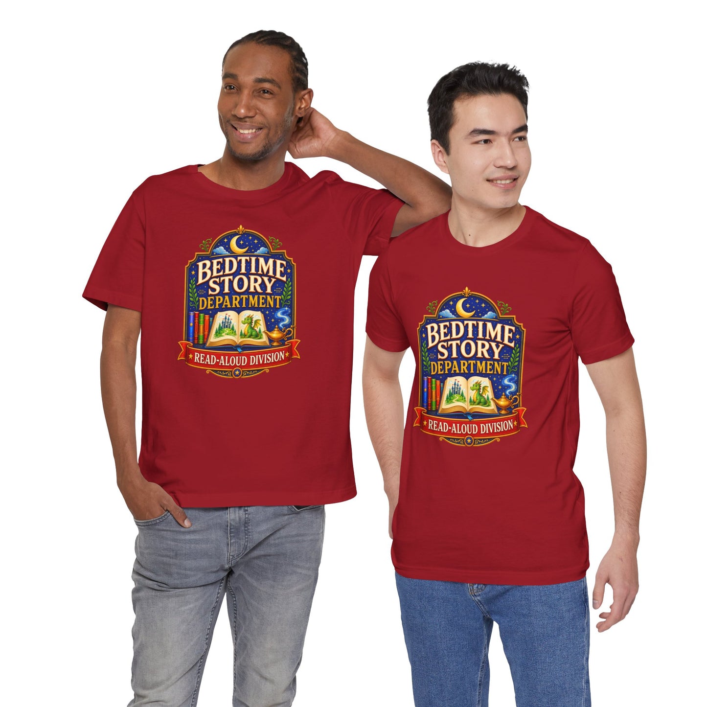Bedtime Story Department T-Shirt – Read-Aloud Parent Tee