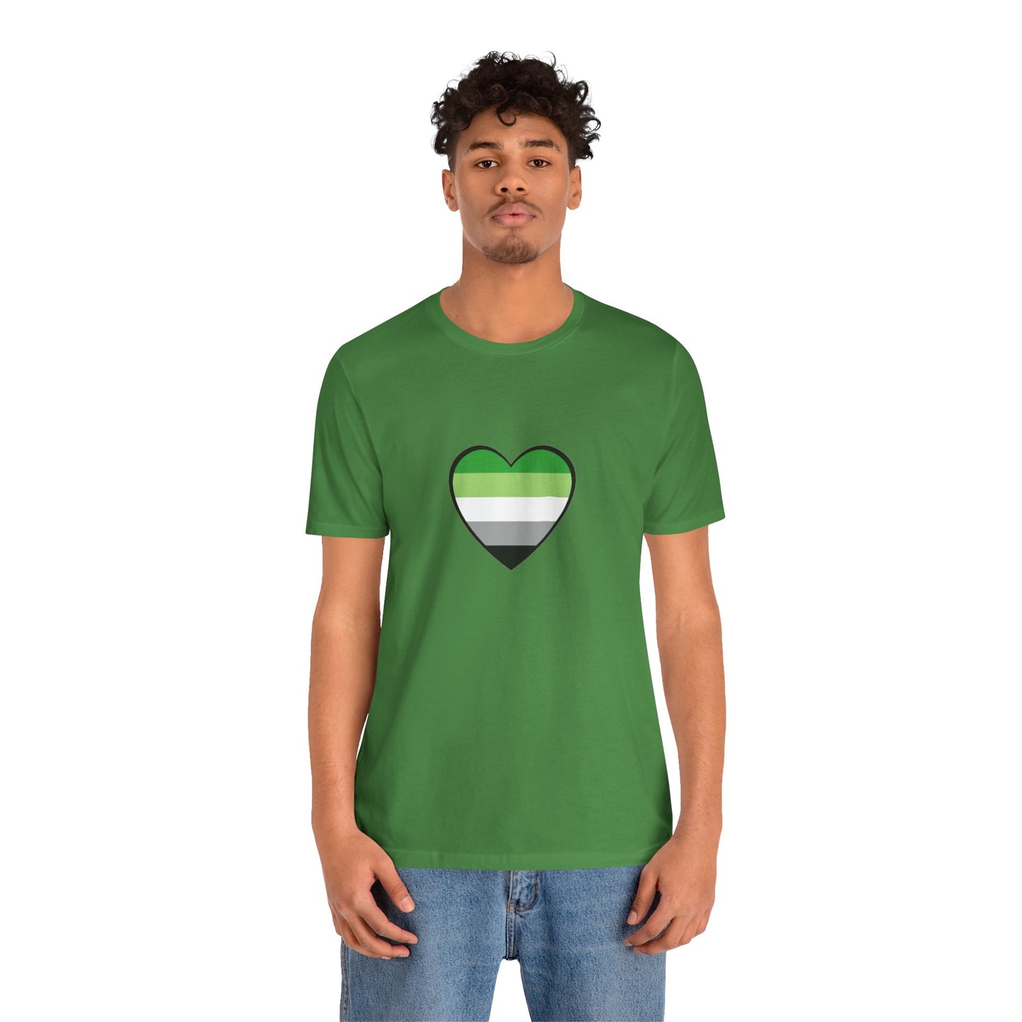 Aromantic Pride Heart T-Shirt – Minimalist Aro Flag LGBTQIA+ Tee