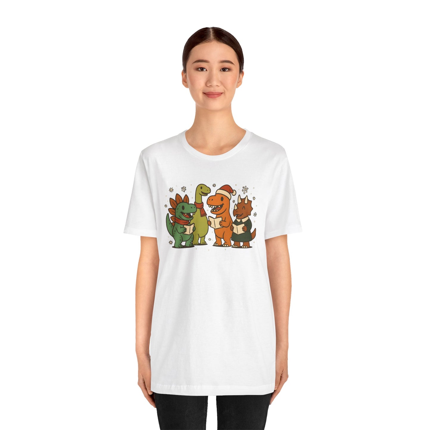 Dinosaur Carolers T-Shirt – Cute Dino Christmas Singing Tee