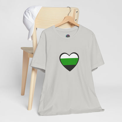 Neutrois Pride Flag Heart T-Shirt – Minimalist Gender Identity Tee