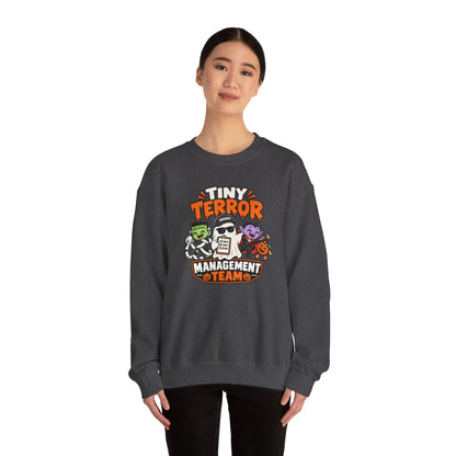 Tiny Terror Management Team Sweatshirt – Funny Halloween Parent Crewneck