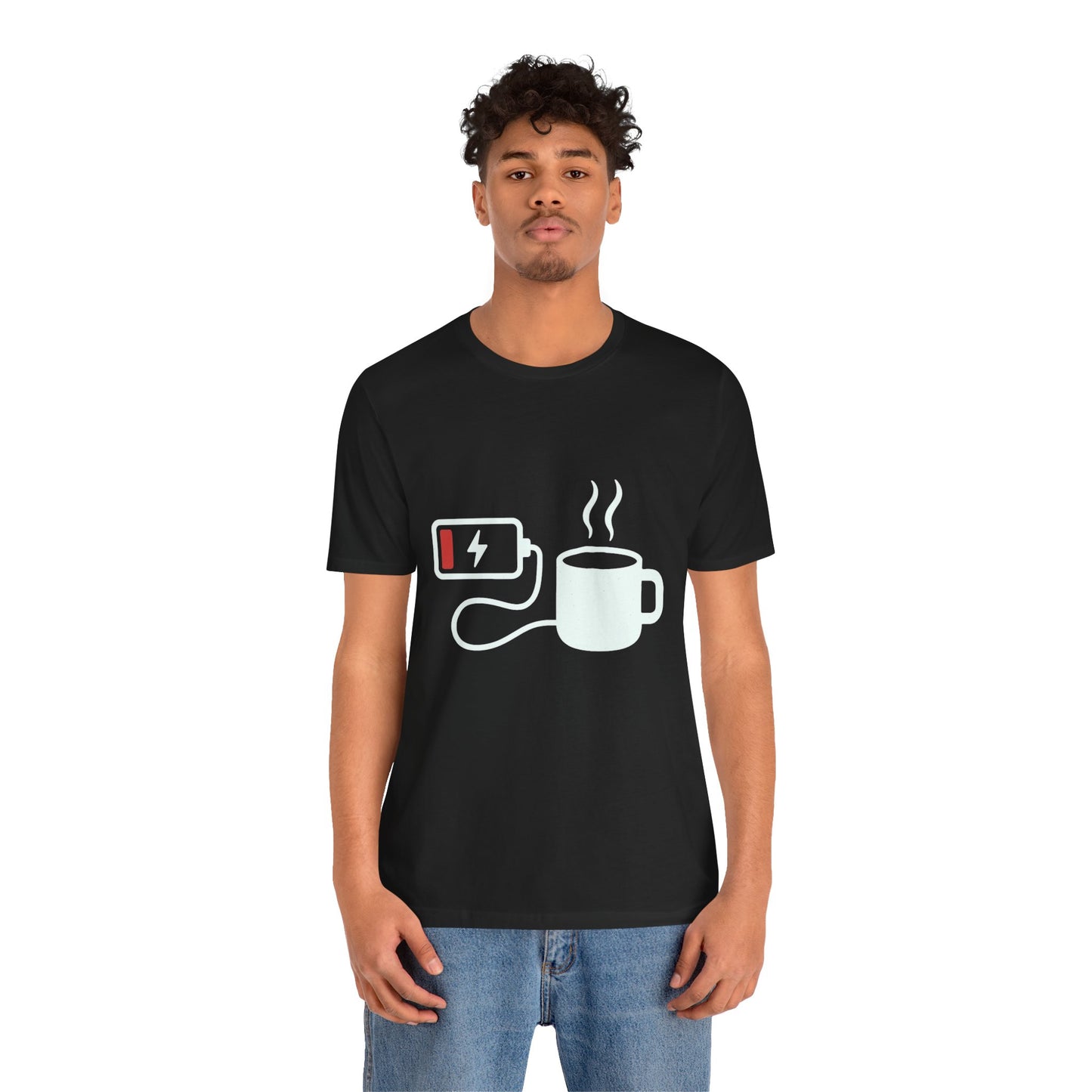 Low Battery Need Coffee Tee – Funny Caffeine Graphic T-Shirt