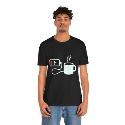 Low Battery Need Coffee Tee – Funny Caffeine Graphic T-Shirt