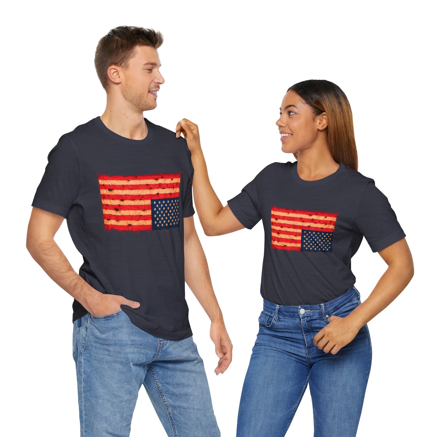 Inverted Flag Distress T-Shirt – Symbolic Upside Down Flag Design