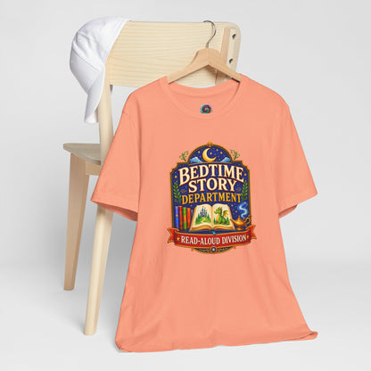 Bedtime Story Department T-Shirt – Read-Aloud Parent Tee