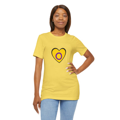 Intersex Pride Flag Heart T-Shirt – Minimalist LGBTQ+ Support Tee - WhimSpin - https://whimspin.com