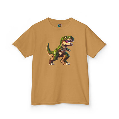 Pixel Dinosaur Kids T-Shirt – Retro Pixel T-Rex Gamer Tee