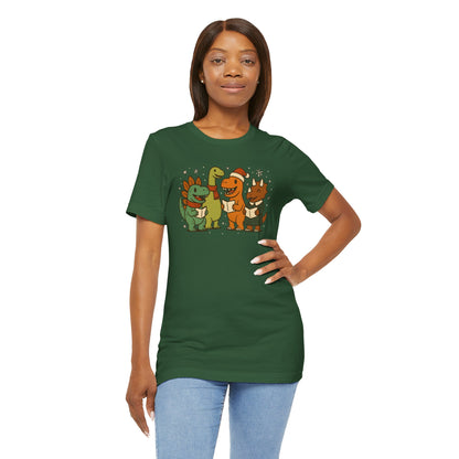 Dinosaur Carolers T-Shirt – Cute Dino Christmas Singing Tee