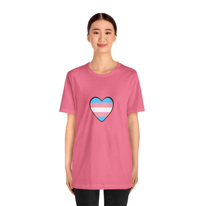 Transgender Flag Heart T-Shirt – LGBTQ+ Trans Flag Graphic Tee