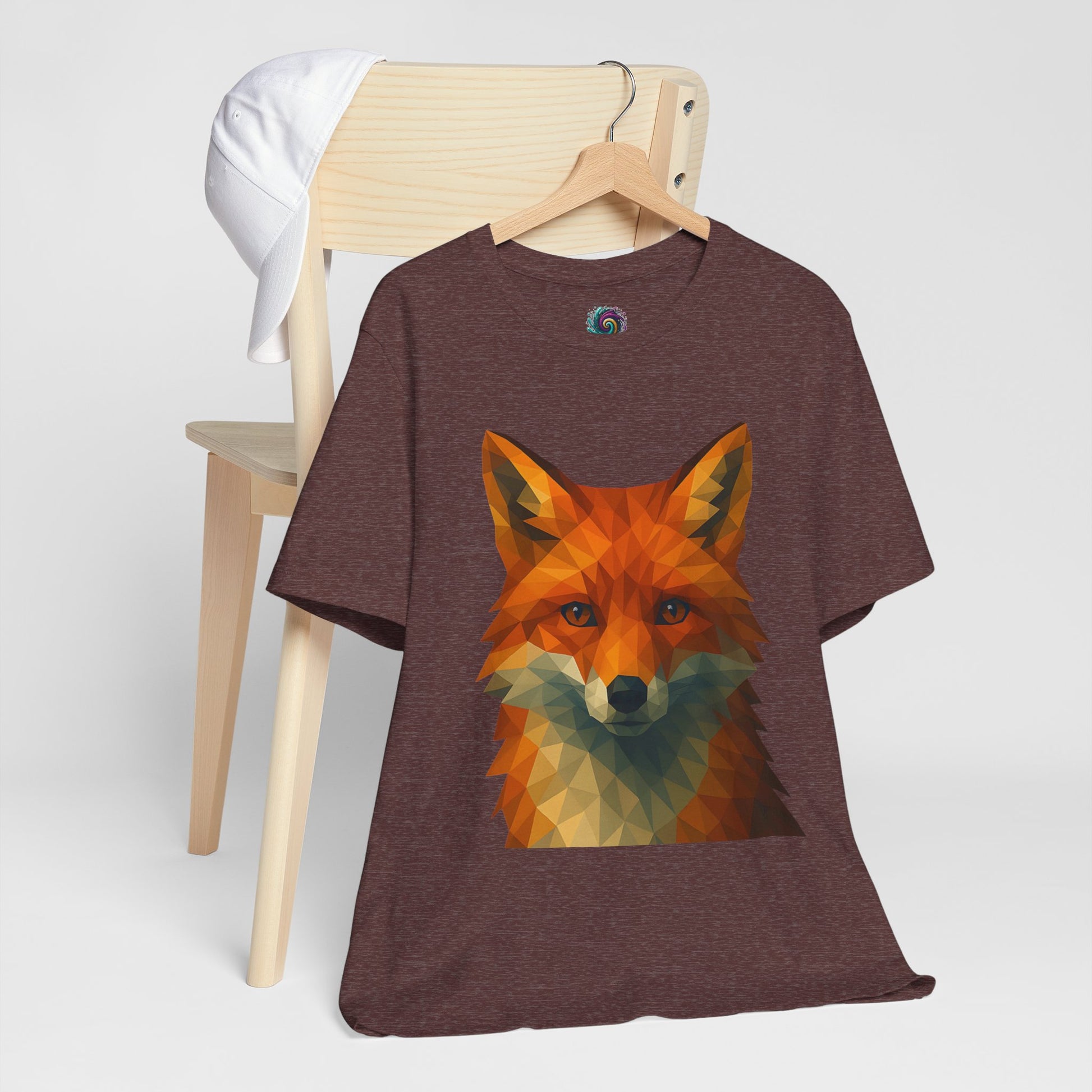 Geometric Fox T-Shirt – Polygon Animal Tee with Nature Vibes - WhimSpin - https://whimspin.com
