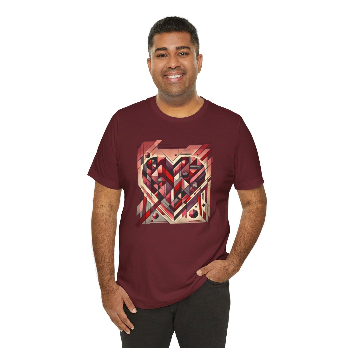 Cubist Heart T-Shirt – Modern Art Valentine's Day Graphic Tee