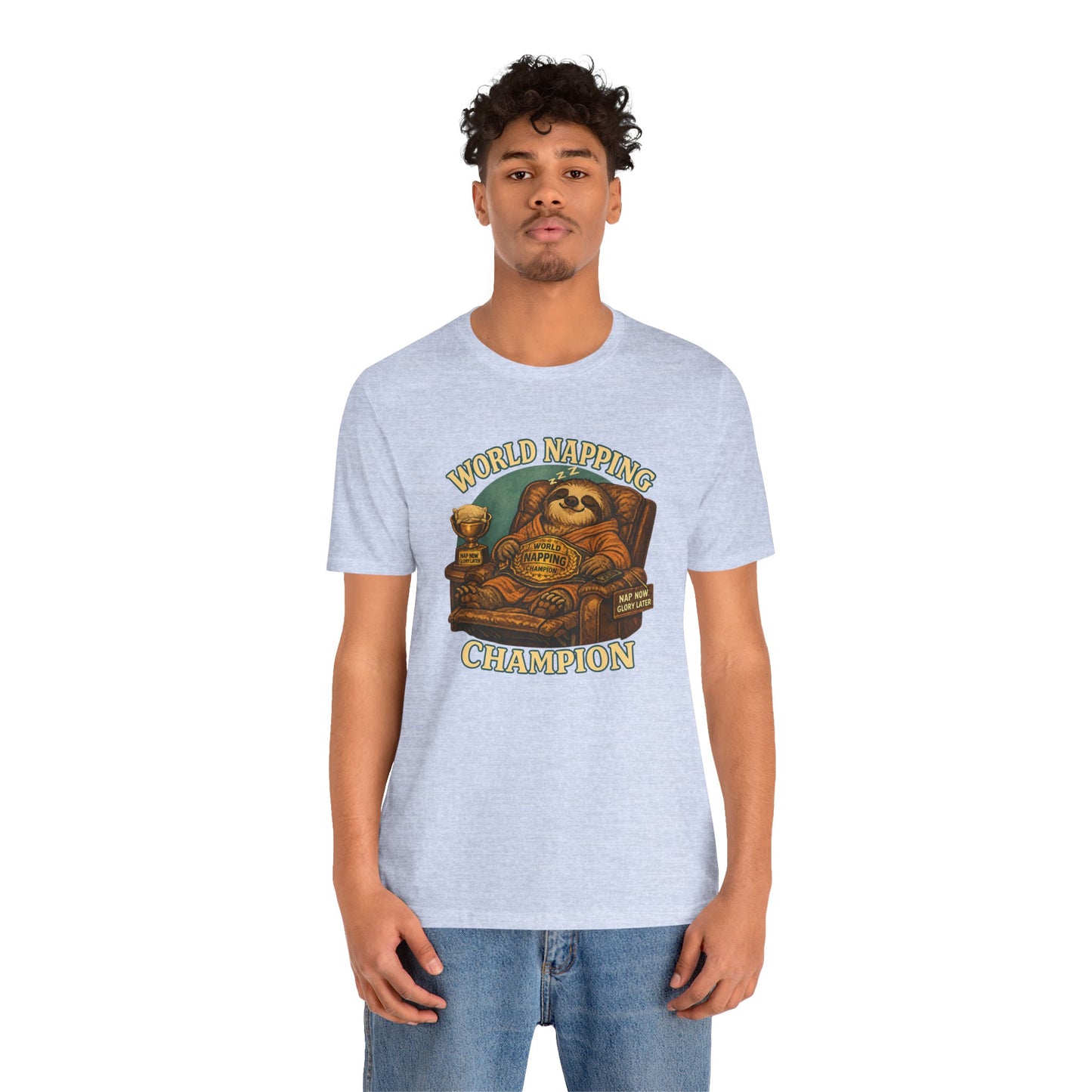 World Napping Champion T-Shirt – Funny Sloth Nap Tee