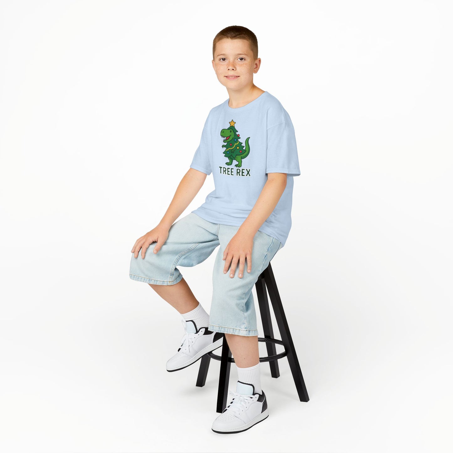 Tree Rex Kids’ Christmas T-Shirt – Cute Dino Holiday Tee