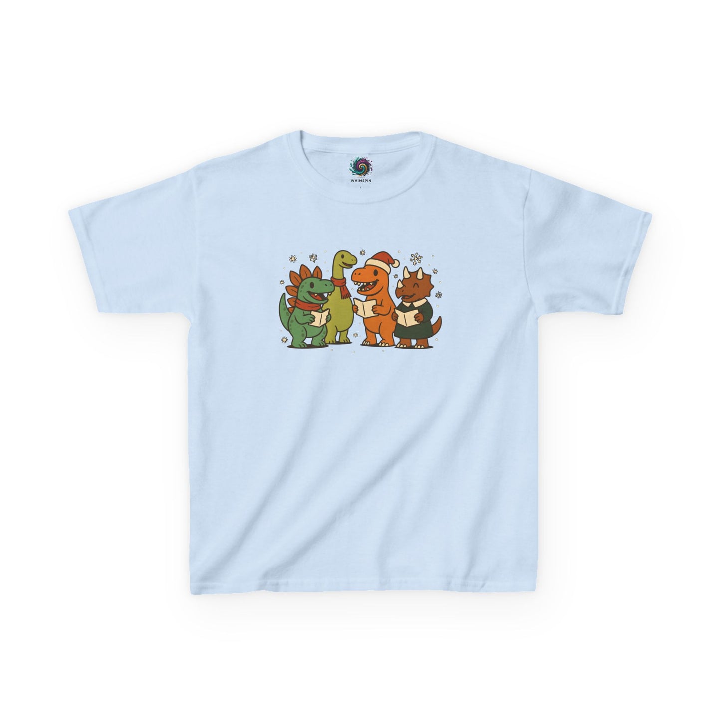 Dinosaur Carolers Kids’ T-Shirt – Cute Singing Dino Christmas Tee