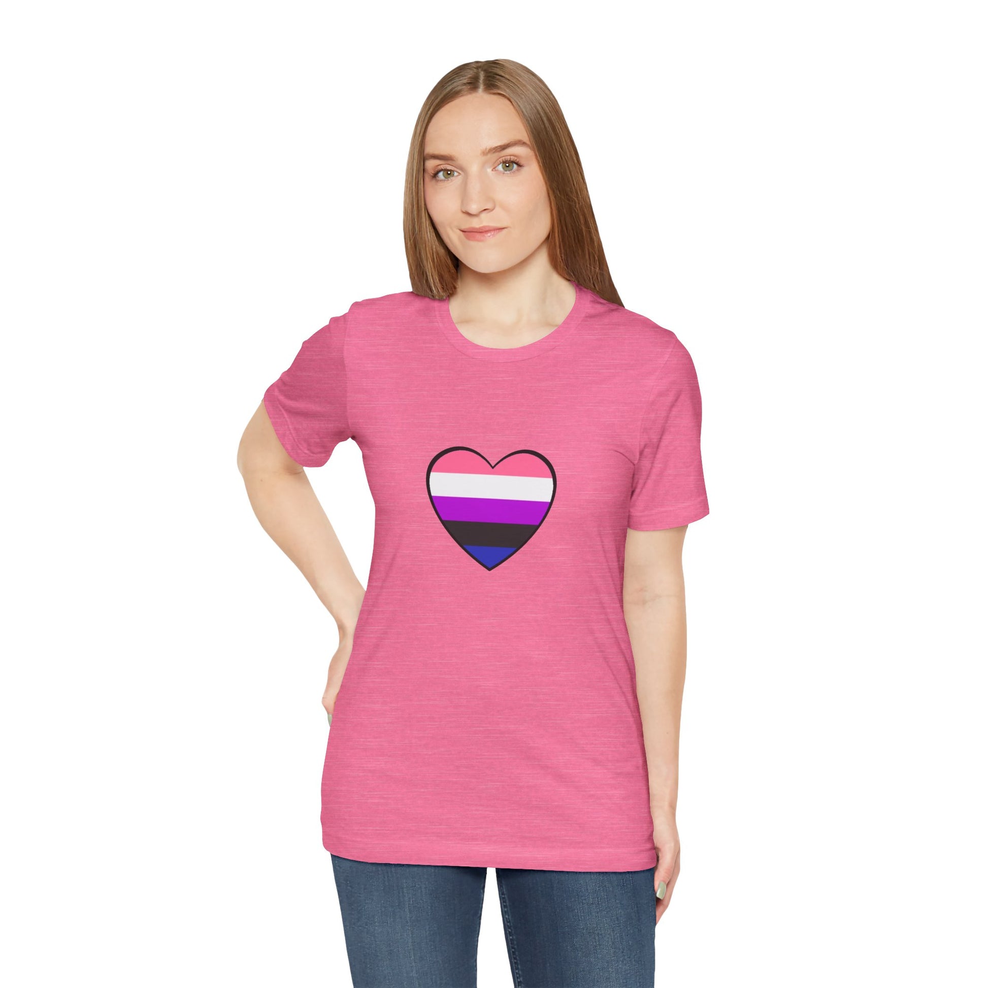 Genderfluid Pride Heart T-Shirt – Bold LGBTQIA+ Flag Tee - WhimSpin - https://whimspin.com