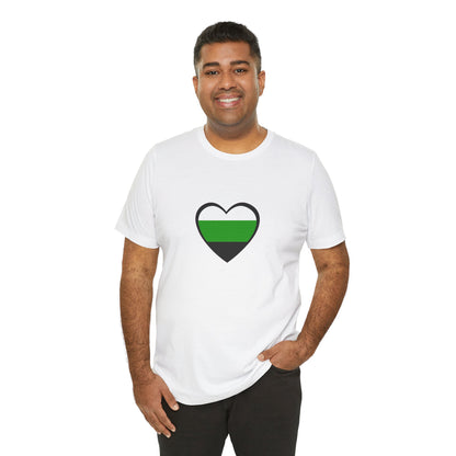 Neutrois Pride Flag Heart T-Shirt – Minimalist Gender Identity Tee