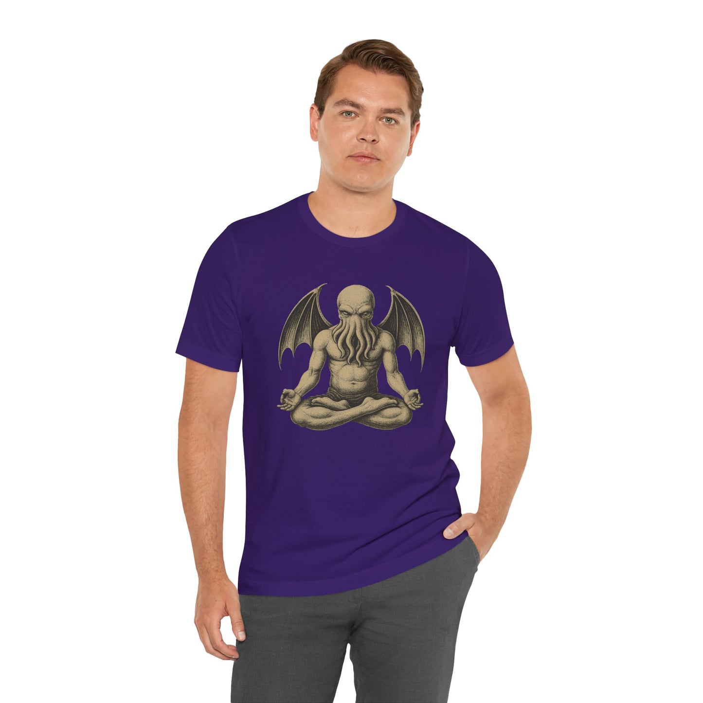 Meditating Cthulhu Shirt – Unisex Mythos Tee for Sci-Fi & Festival Fans