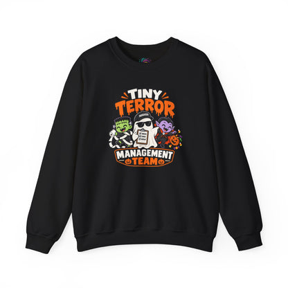 Tiny Terror Management Team Sweatshirt – Funny Halloween Parent Crewneck