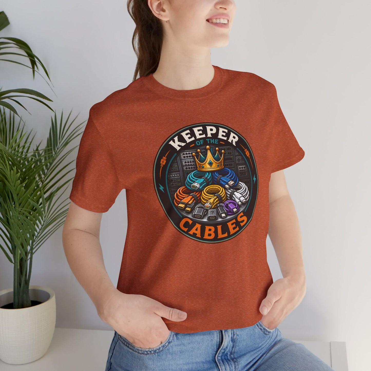 Keeper of the Cables T-Shirt – Funny Tech Dad Cable Tee
