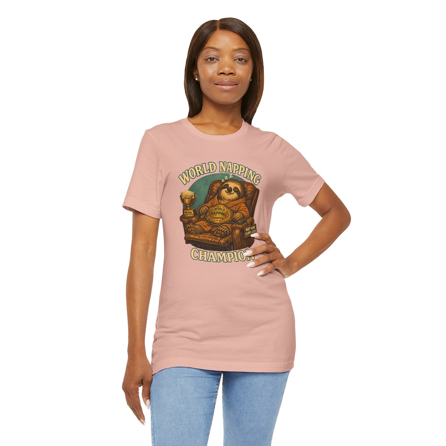 World Napping Champion T-Shirt – Funny Sloth Nap Tee