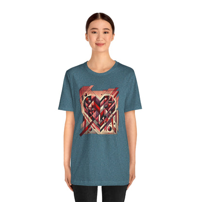 Cubist Heart T-Shirt – Modern Art Valentine's Day Graphic Tee